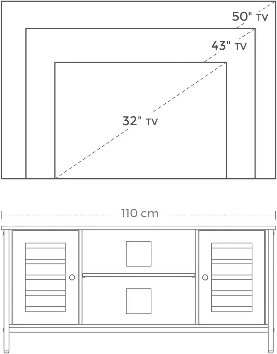 TV Schrank Industrie Design Vintagebraun Schwarz von Songmics