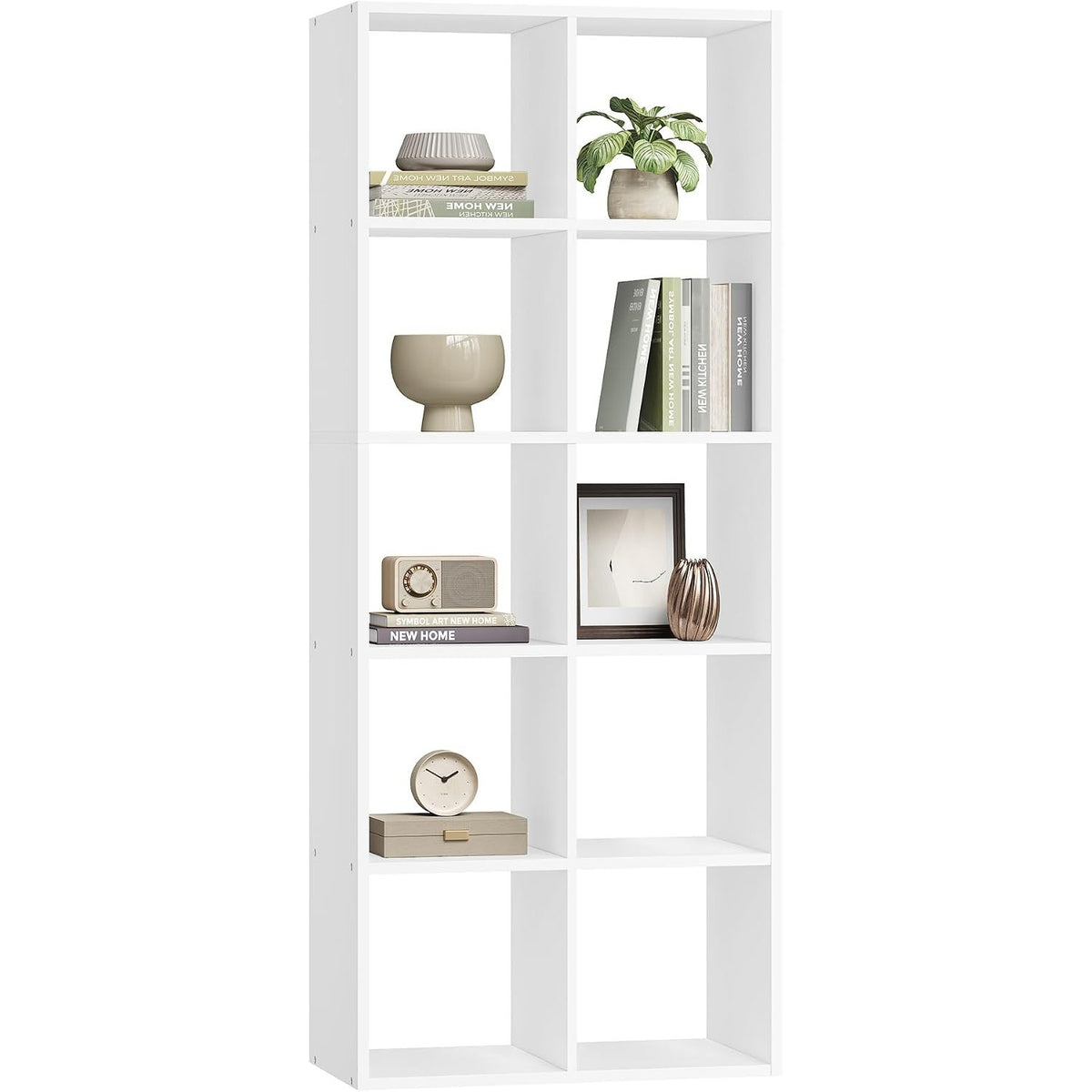 Bücherregal 10 Fächer 65,5x30x161,5 cm Wolkenweiss von Songmics
