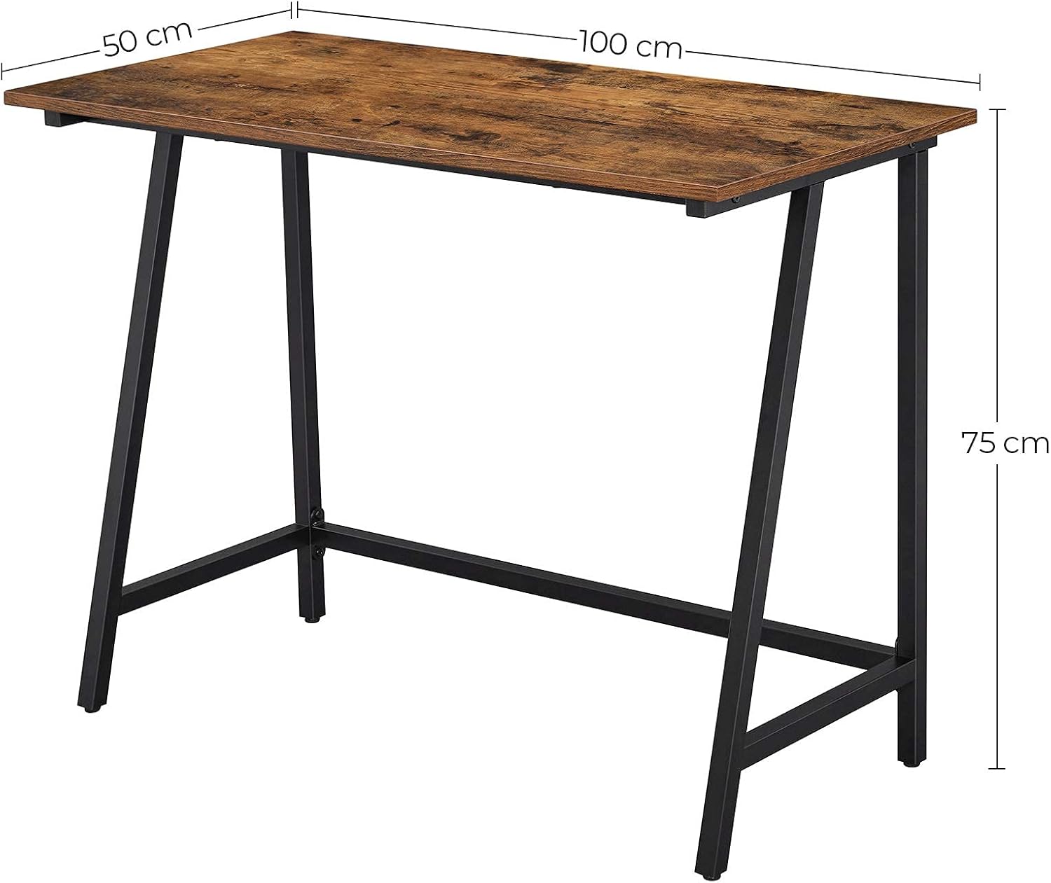 Schreibtisch Computertisch Industrie-Design 100x50x75 cm von Songmics