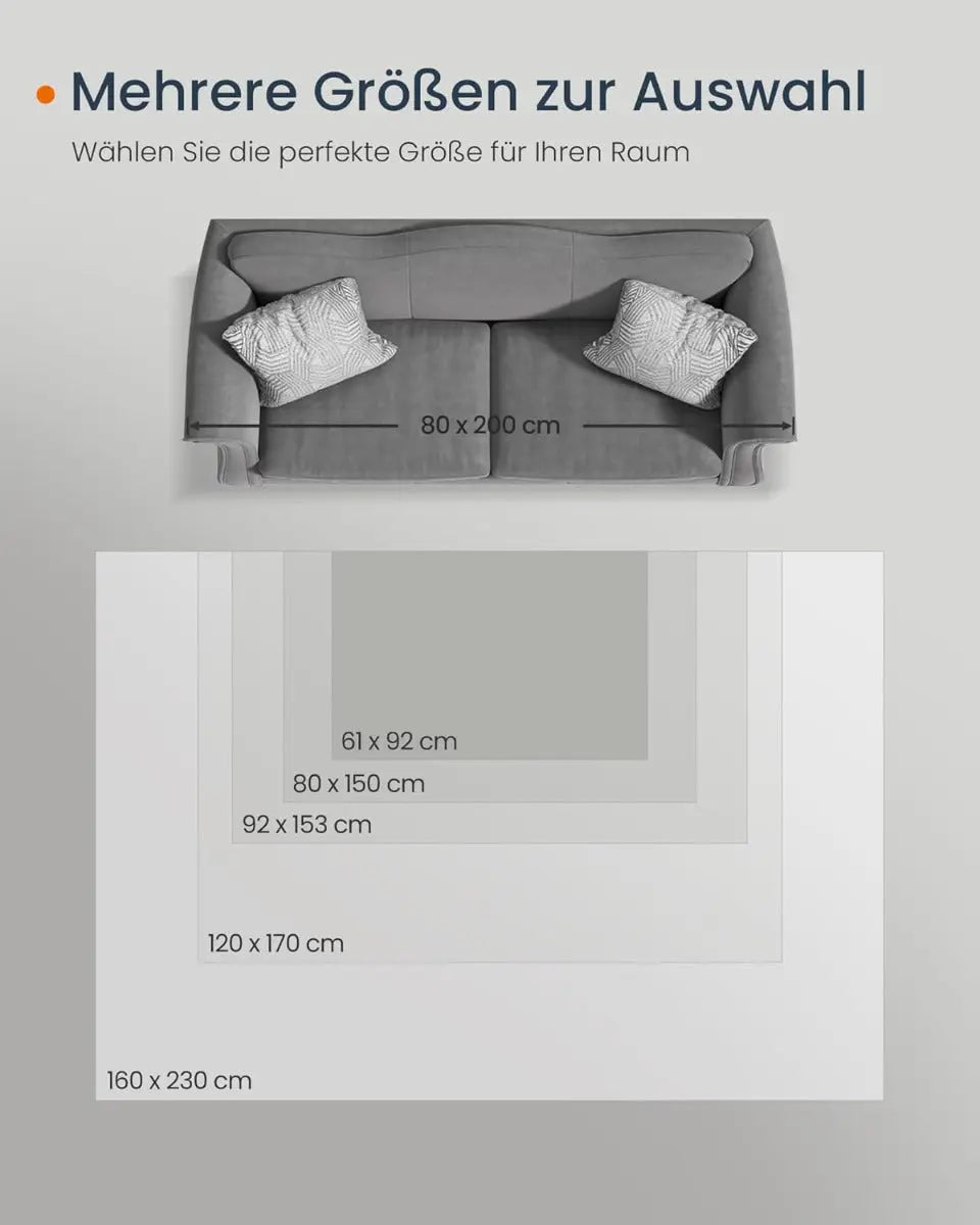 Wohnzimmerteppich Rutschfest Vintage Grau 120 x 170 cm von Songmics
