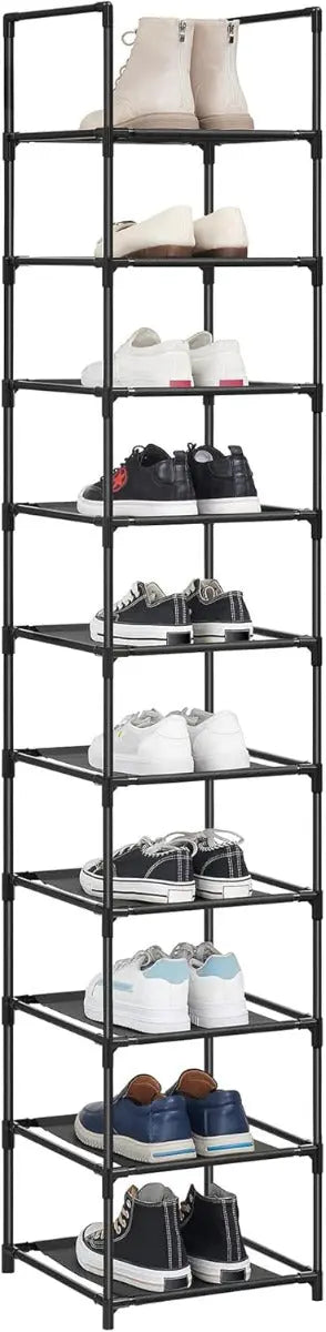 Schuhregal Metallgestell 10 Ebenen Schwarz von Songmics