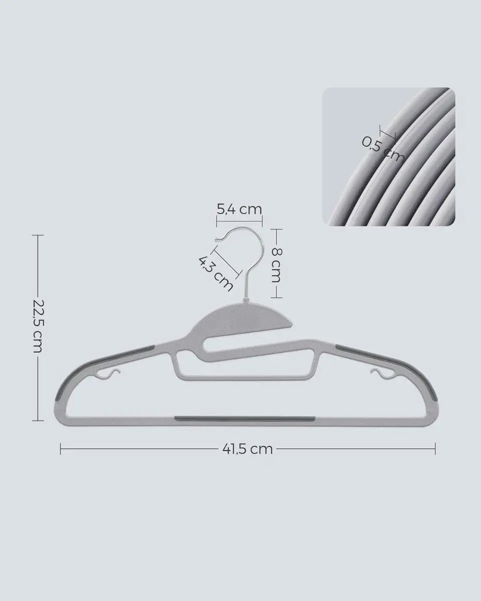 Kleiderbügel Kunststoff 50er Set Non Slip Grau von Songmics