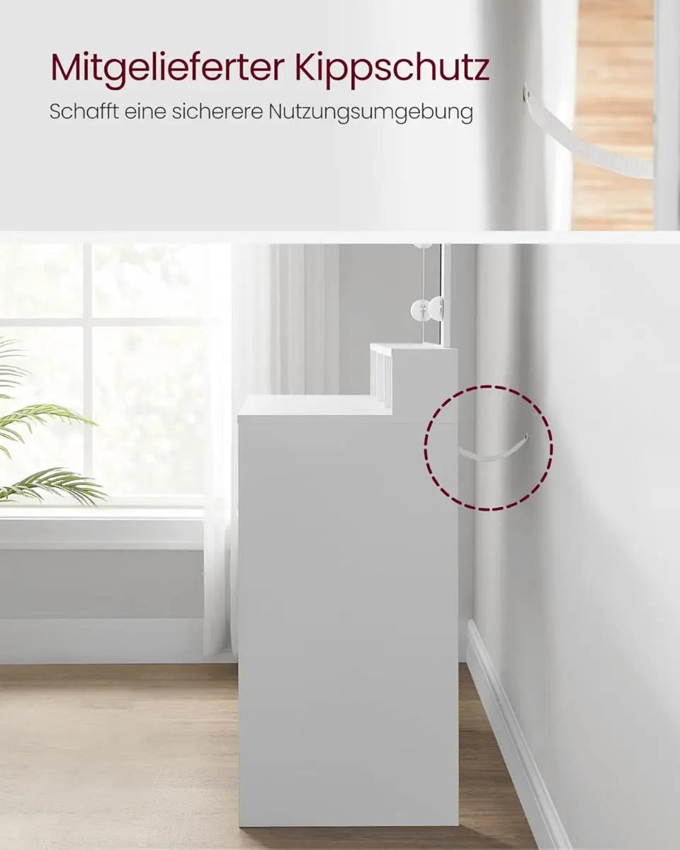 Schminktisch LED Beleuchtung Spiegel Schubladen Weiss von Songmics