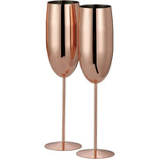 Edelstahl Sektgläser Flute Roségold 2er-Set von Oak & Steel