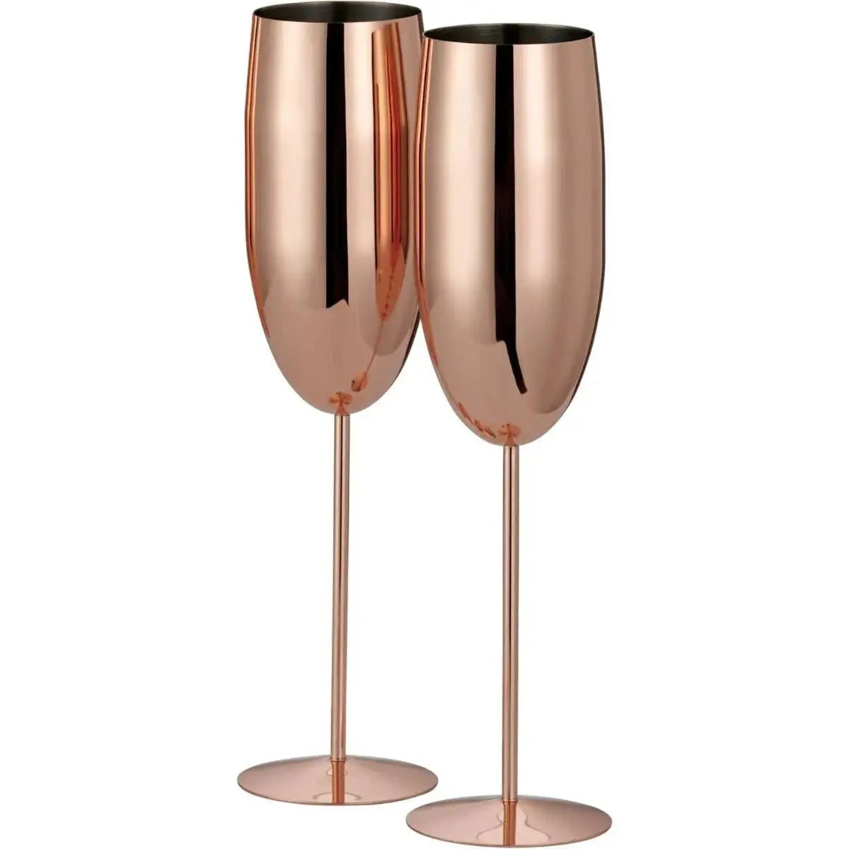 Edelstahl Sektgläser Flute Roségold 2er-Set von Oak & Steel