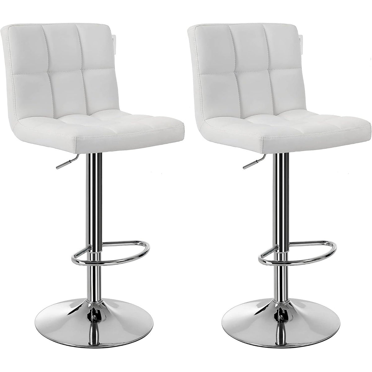 Barhocker 2er-Set höhenverstellbar drehbar Wolkenweiss von Songmics