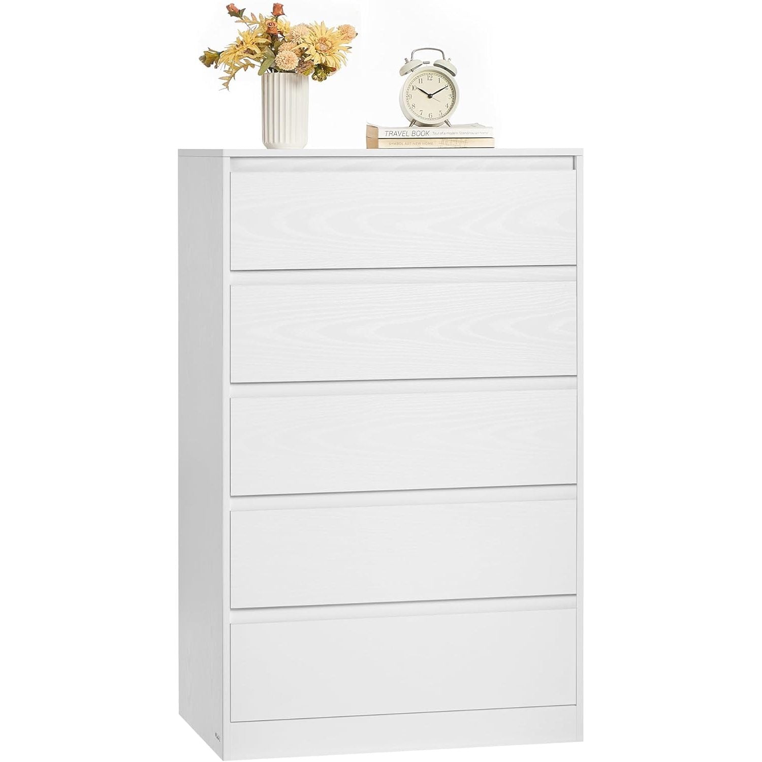 Kommode 5 Schubladen Schlafzimmer Schubladenschrank weiß von Songmics