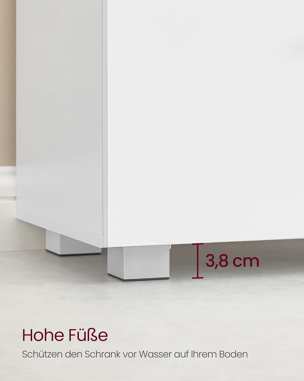 Waschtischunterschrank 60x30x63,8 cm 2 Schubladen Weiss von Songmics