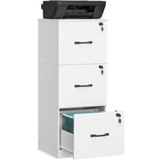 Aktenschrank 3 Schubladen A4 abschliessbar Wolkenweiss von Songmics