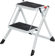 Trittleiter Stahl Klappleiter 150 kg TÜV Weiss von Songmics