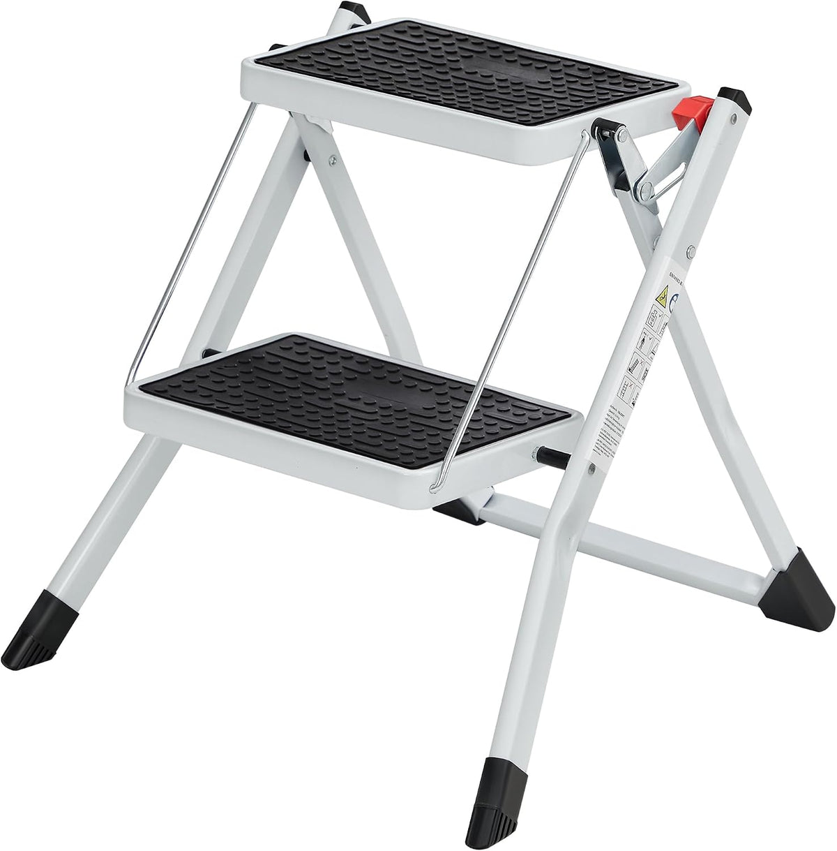 Trittleiter Stahl Klappleiter 150 kg TÜV Weiss von Songmics