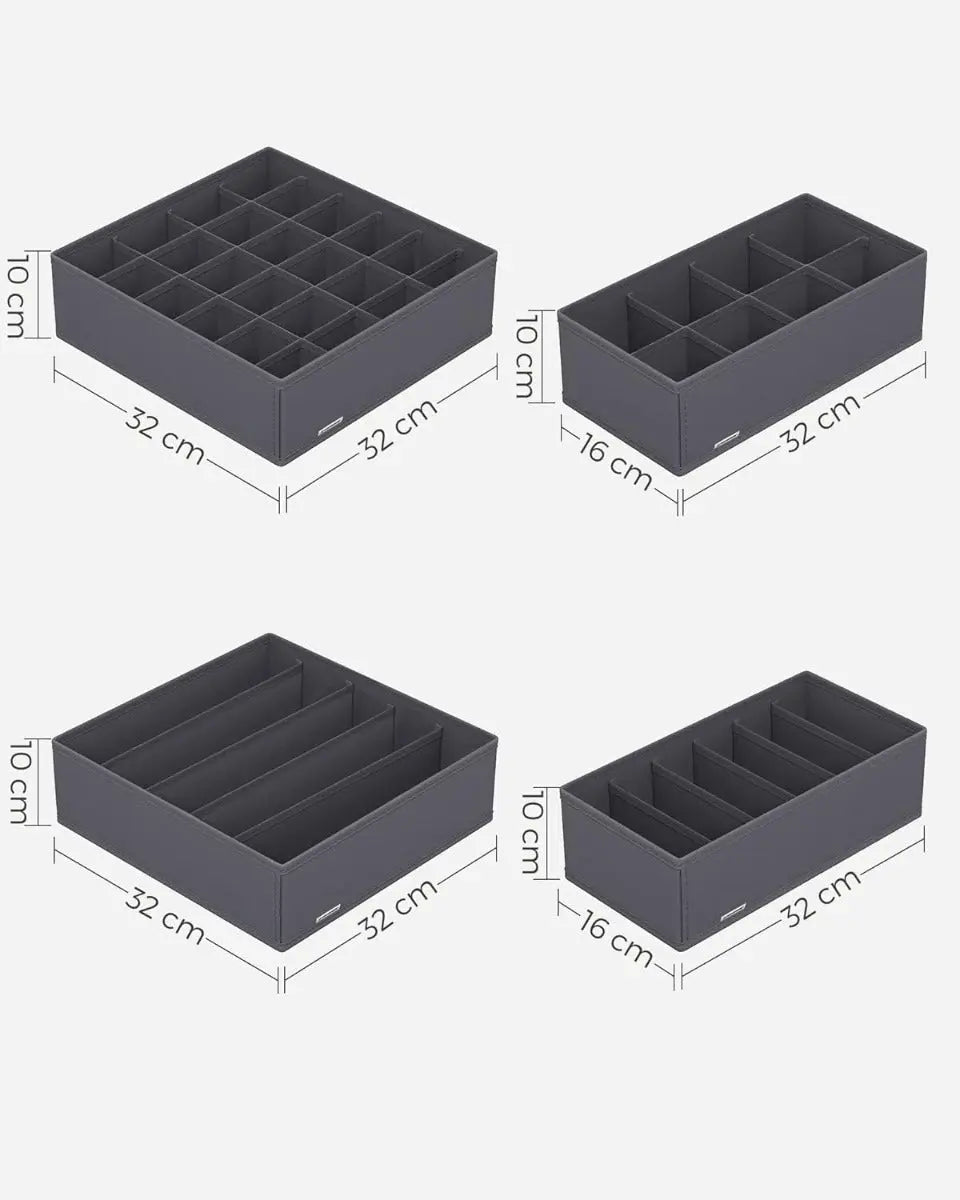 Unterwäsche- & Schubladenorganizer faltbar 8er Set von Songmics