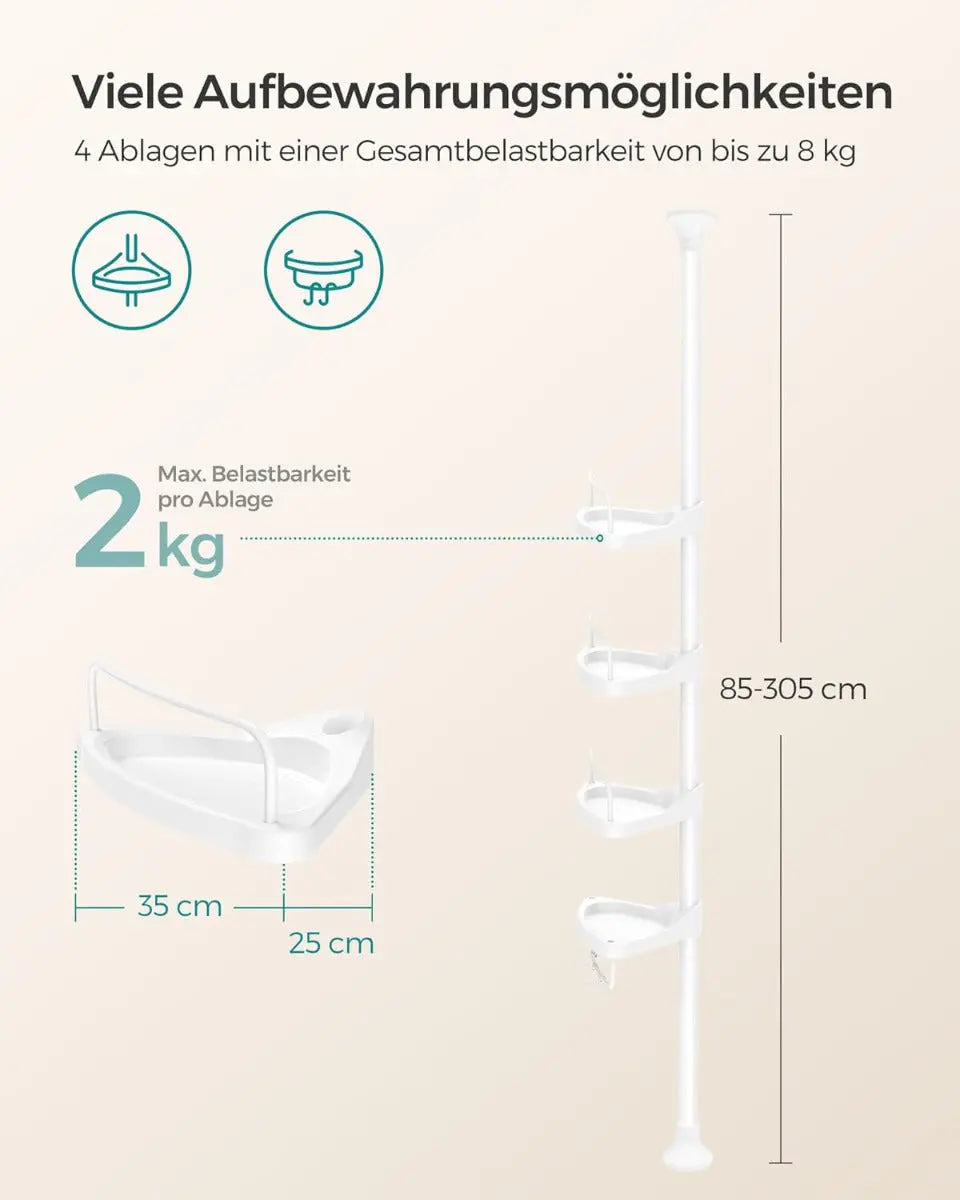 Duschregal Badregal mit 4 Ablagen von Songmics