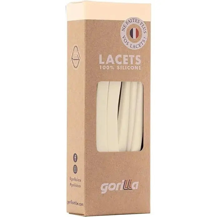 Elastische Schnürsenkel Flexibel Ohne Binden Breit Silikon Vanilla von Gorilla Lacets