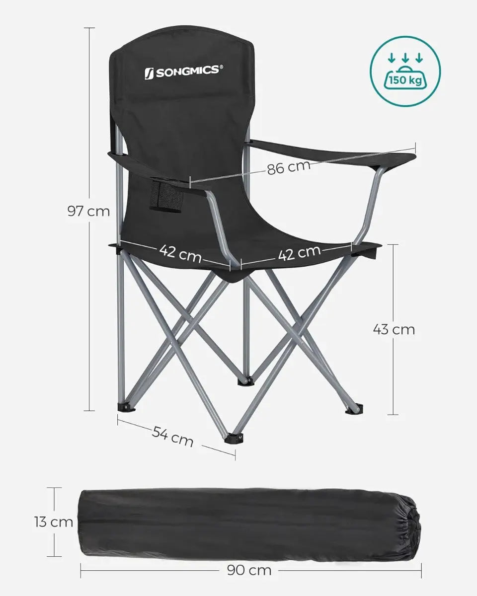 Klapp-Campingstuhl Set 2er Schwarz Oxford von Songmics