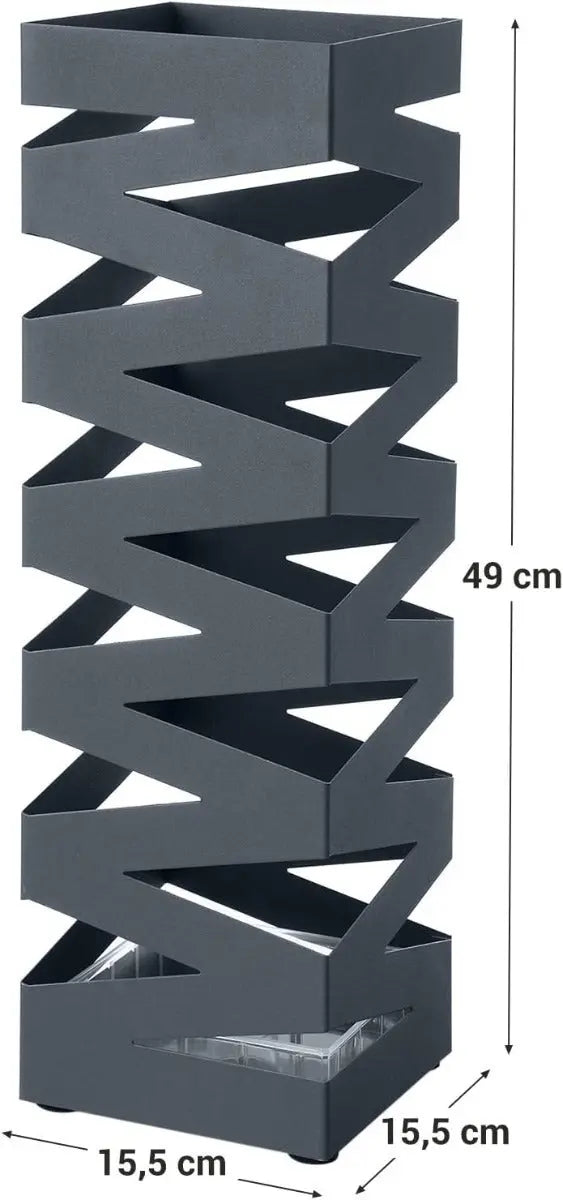 Regenschirmständer Metall quadratisch mit Haken Anthrazit von Songmics