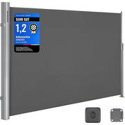 Seitenmarkise 160x350 cm Sichtschutz Sonnenschutz Grau von Songmics