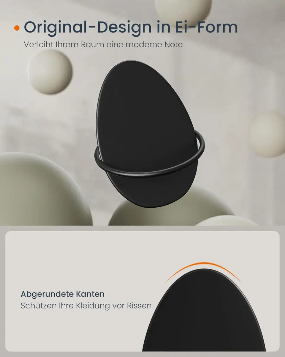 Garderobenhaken Kleiderhaken 4er Set Schwarz von Songmics