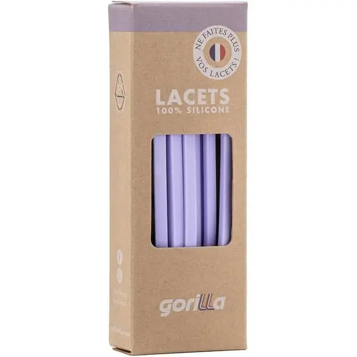 Elastische Schnürsenkel Flexibel Ohne Binden Schmal Silikon Lavender von Gorilla Lacets