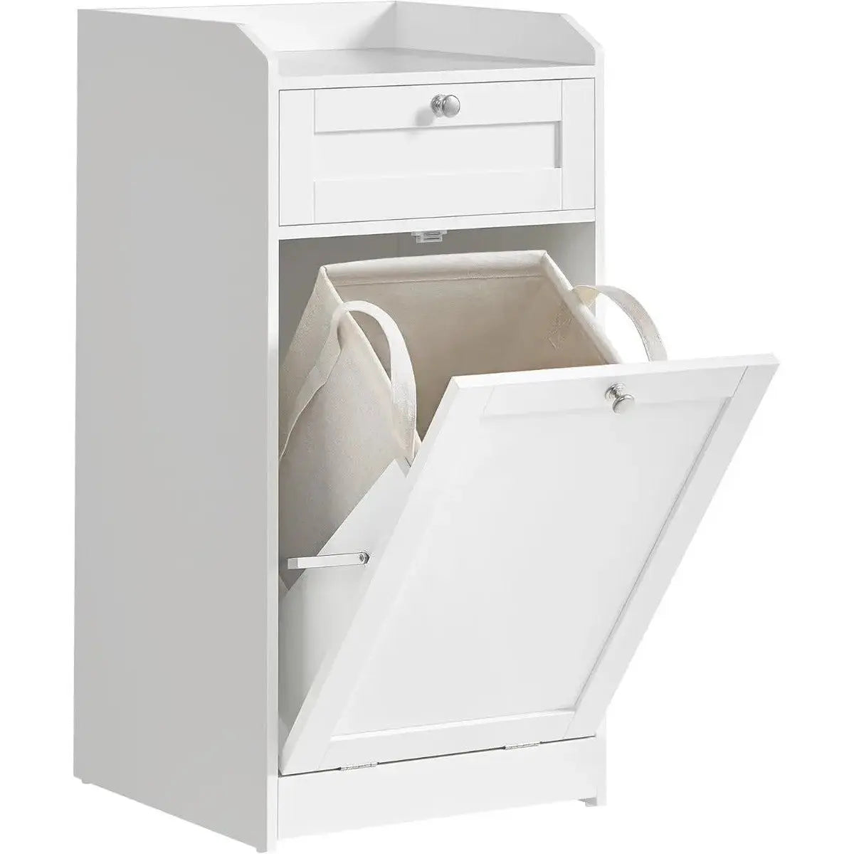 Badschrank mit Wäschekorb wolkenweiss von Songmics