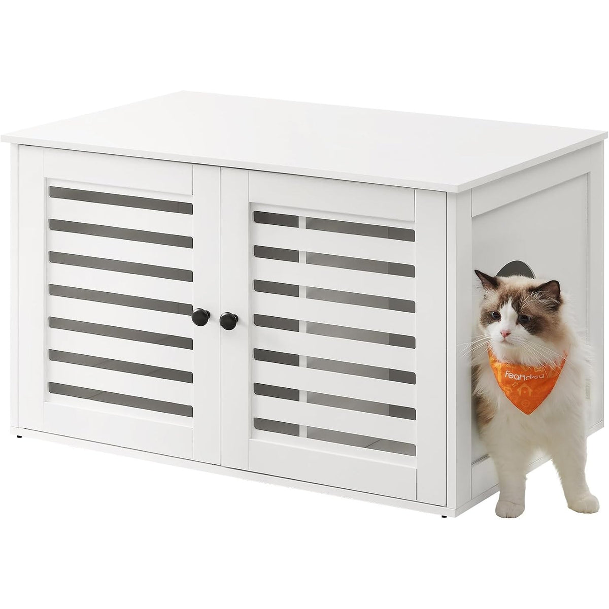 Katzentoiletten-Schrank Katzenhaus 80x53x50 cm Braun von Songmics