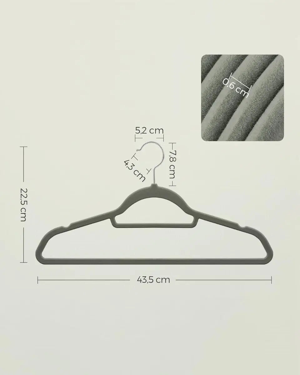 Kleiderbügel Samt 20er Set Silber-Grau von Songmics