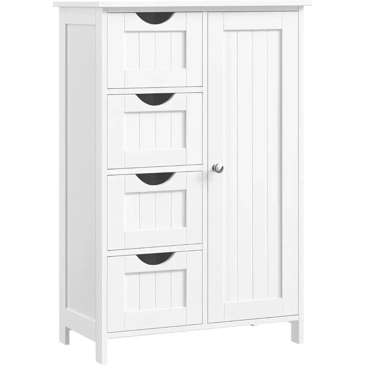 Badezimmerschrank mit 4 Schubladen und Tür Weiss von Songmics