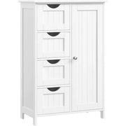 Badezimmerschrank mit 4 Schubladen und Tür Weiss von Songmics