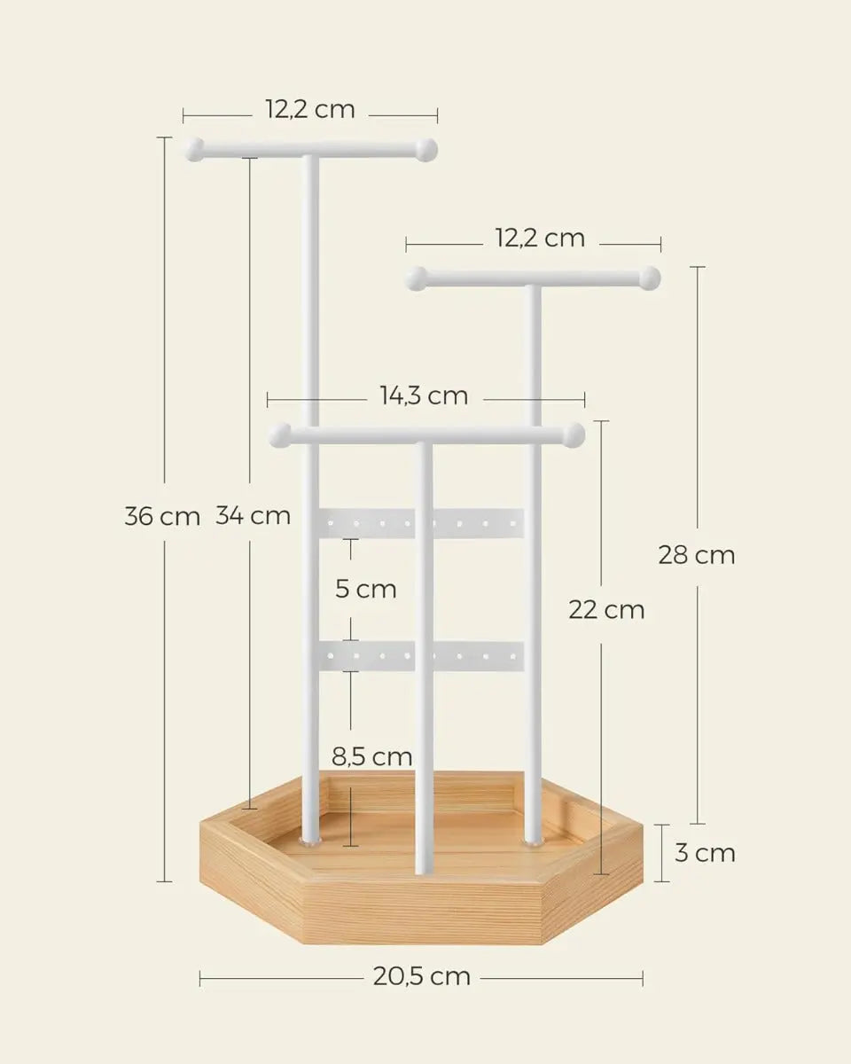 Schmuckständer Schmuckhalte, 4 getrennte Bereiche Metall von Songmics