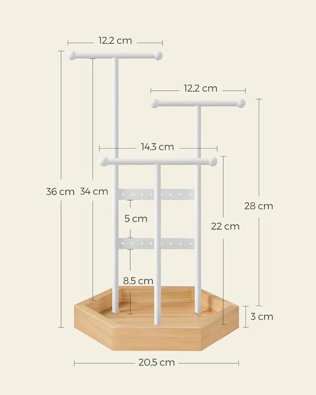 Schmuckständer Schmuckhalte, 4 getrennte Bereiche Metall von Songmics