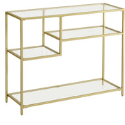 Konsolentisch 100x35x80 cm Hartglas Gold Stahl von Songmics