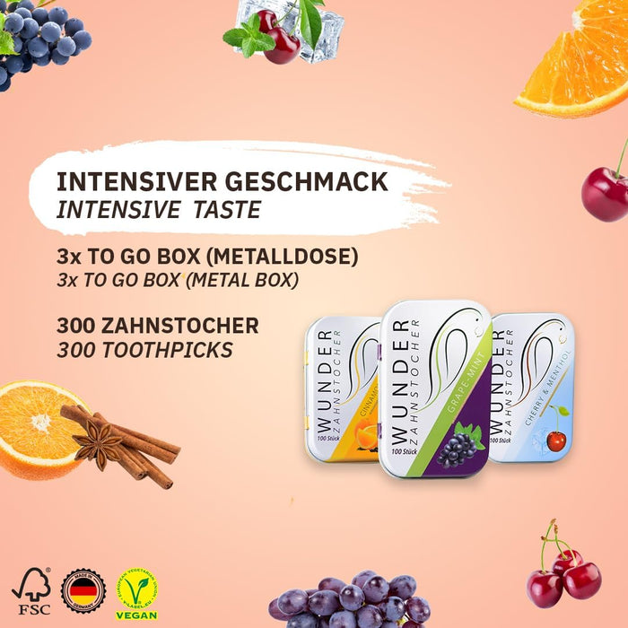 Zahnstocher Tasty-Pack für den Frischekick von Wunder Zahnstocher