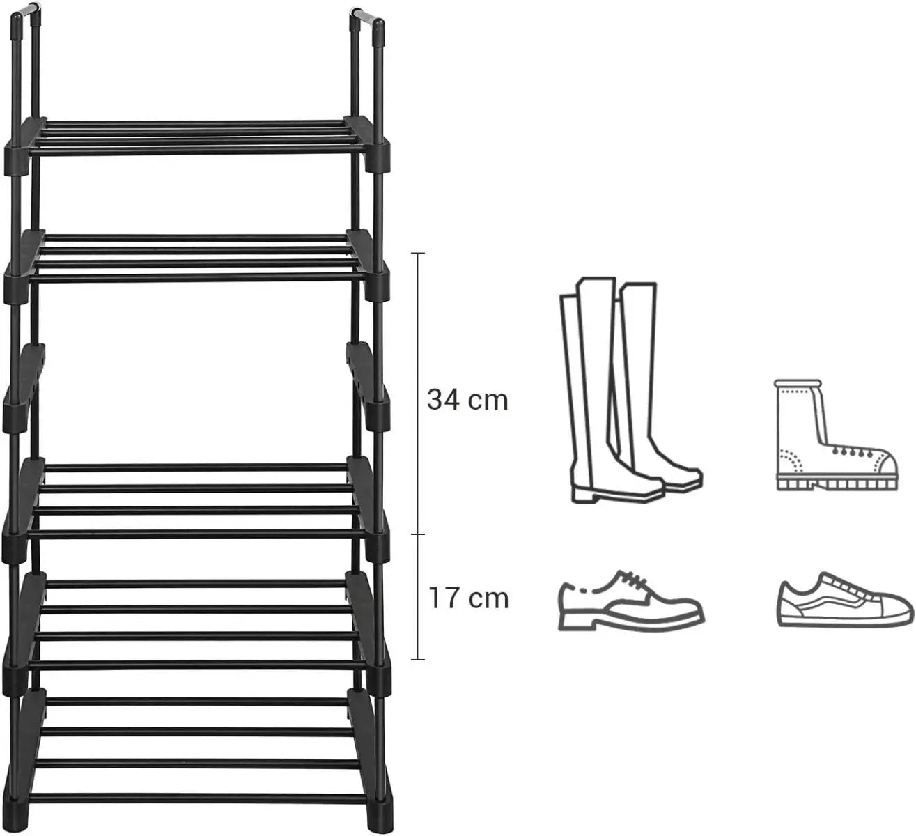 Schuhregal Schuhschrank mit 6 Ebenen von Songmics