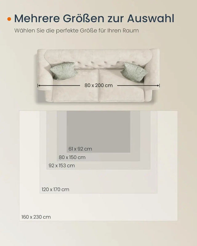 Wohnzimmerteppich Rutschfest Vintage Beige 120 x 170 cm von Songmics