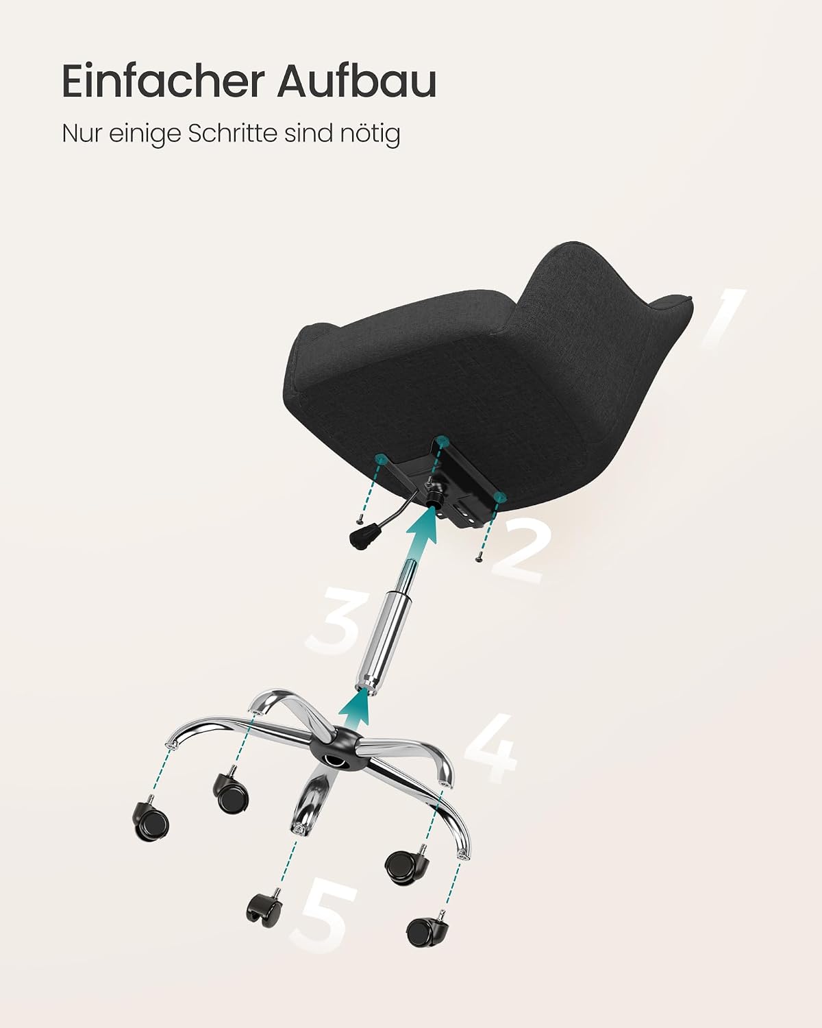 Bürostuhl höhenverstellbar Drehstuhl Armlehnen Schwarz von Songmics