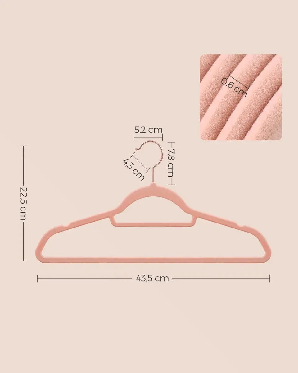 Kleiderbügel Samt 50er Set Roségold von Songmics