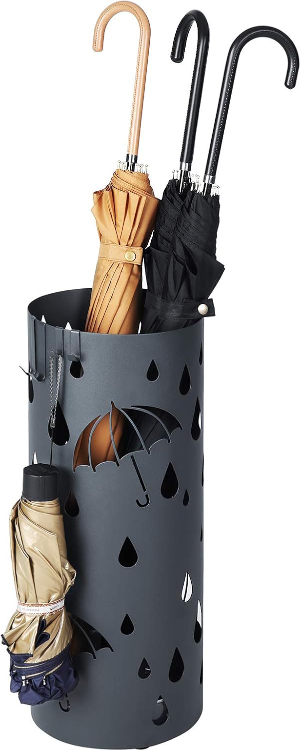 Regenschirmständer 50 cm Anthrazit mit Auffangschale von Songmics