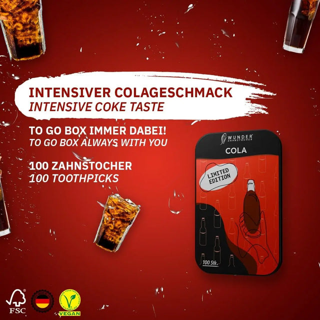 Zahnstocher mit Geschmack in Metalldose Limited Edition Cola von guteszeug.ch
