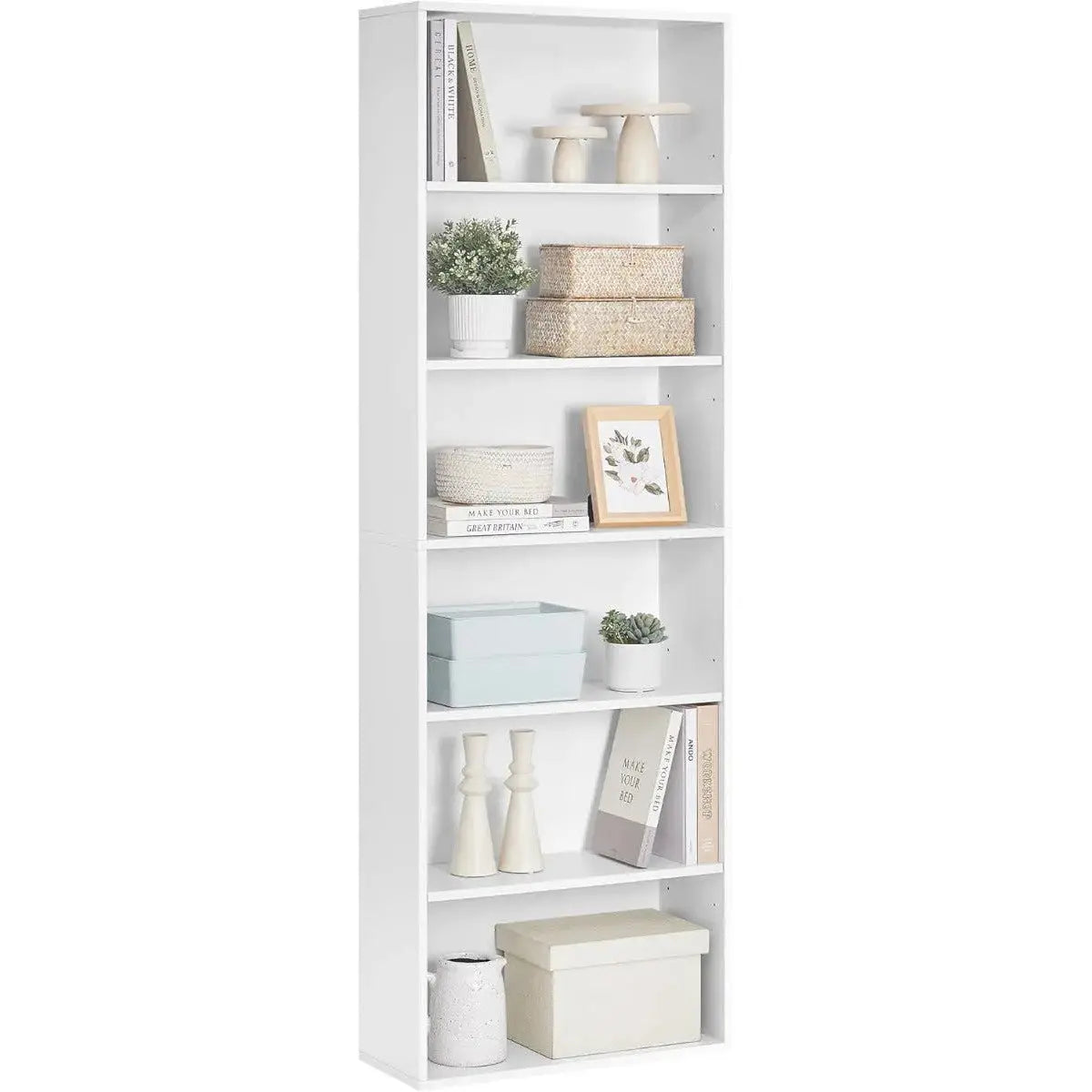 Bücherregal 6-stöckig Offenes Standregal Wolkenweiss, 24 x 60 x 178,5 cm von Songmics