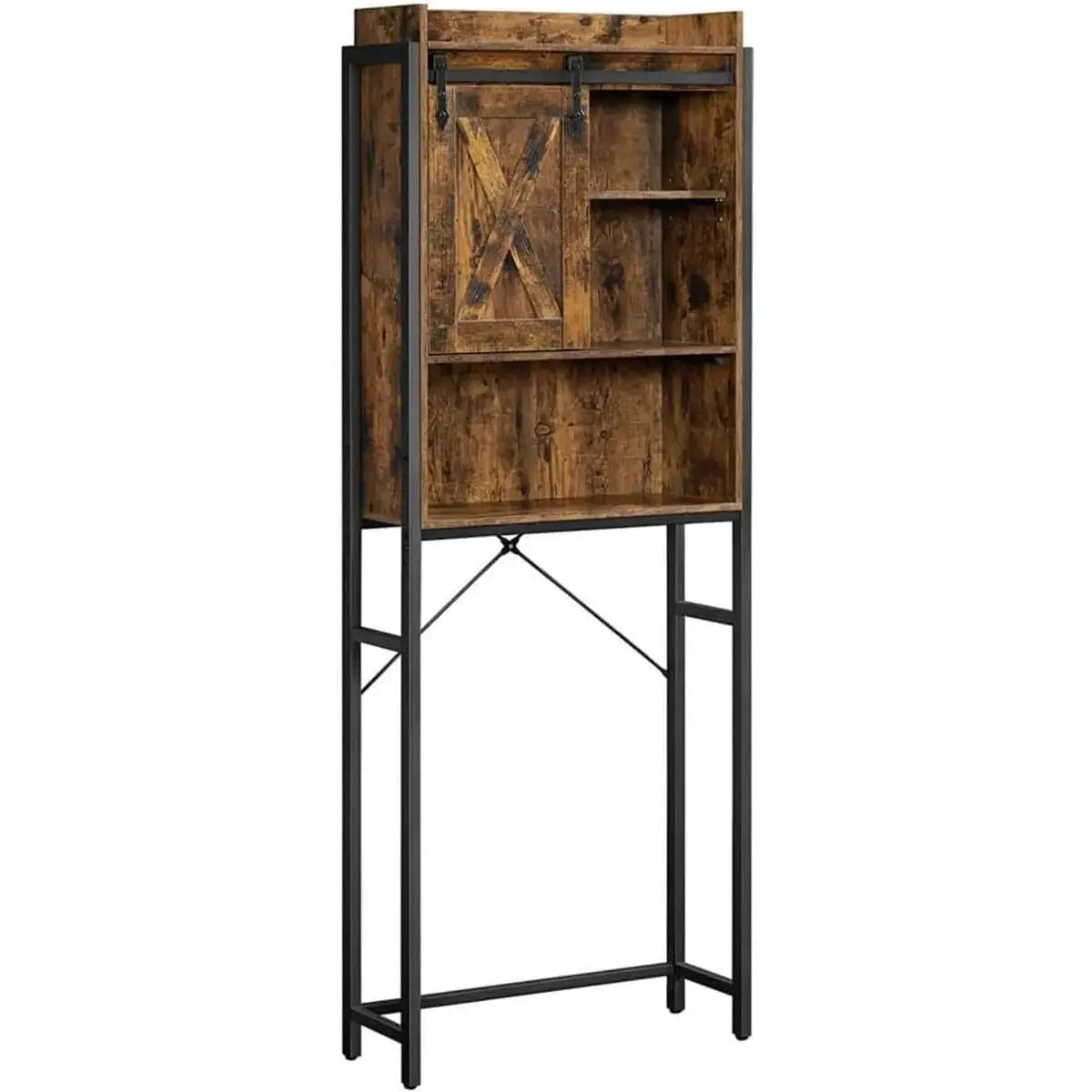 Toilettenregal mit Schrank Industrie-Design vintagebraun von Songmics