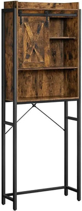 Toilettenregal mit Schrank Industrie-Design vintagebraun von Songmics