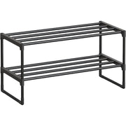 Schuhregal 2 Ebenen 68x30x36,8 cm Schwarz stapelbar von Songmics