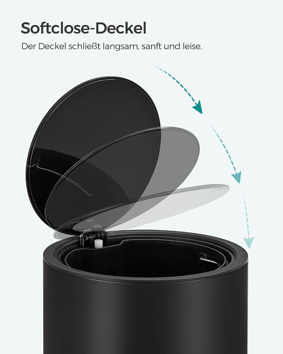 Kosmetikeimer 3 l mit Fusspedal Schwarz Badezimmer von Songmics