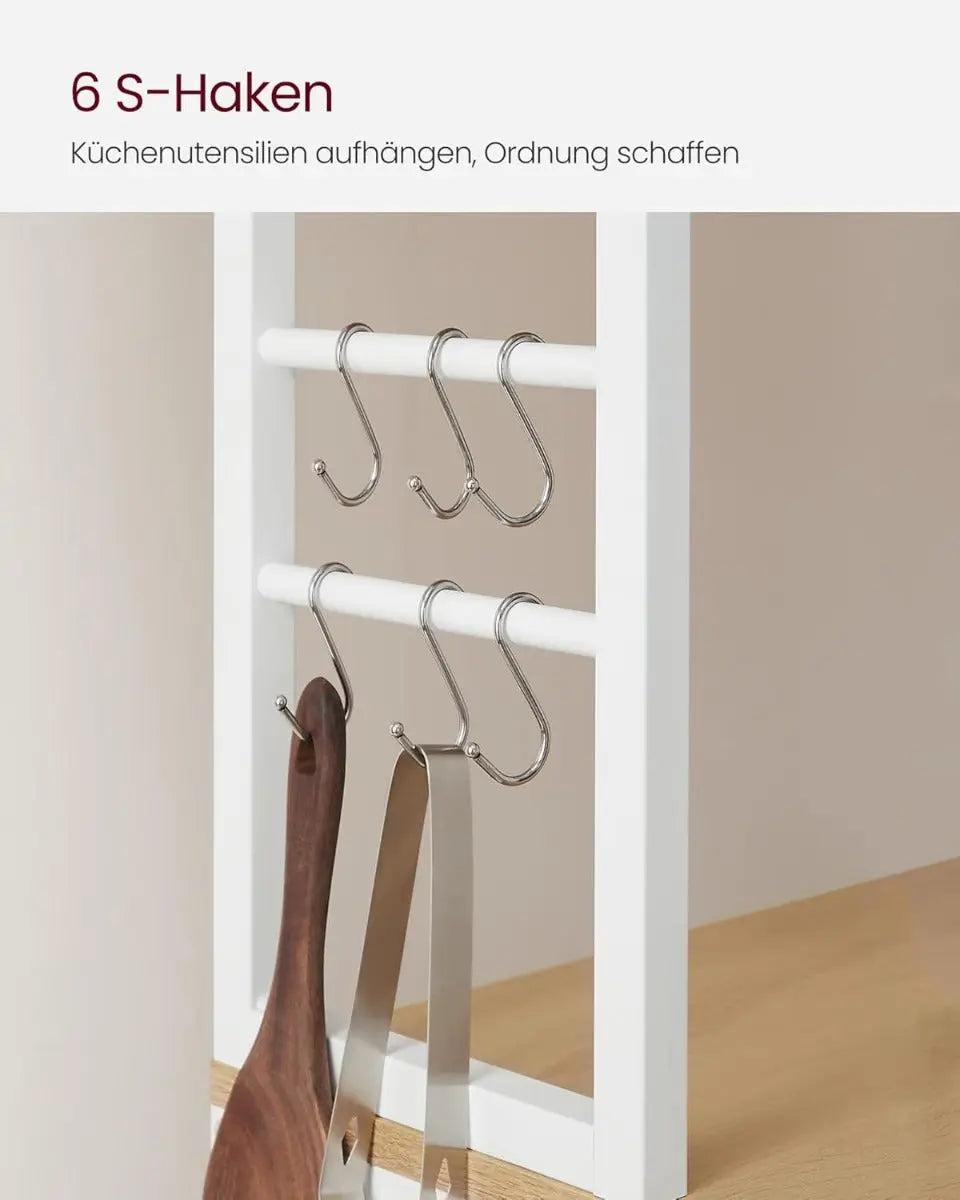 Küchenregal Standregal Mikrowellenregal Stahlrahmen Rustikal Goldeiche von Songmics