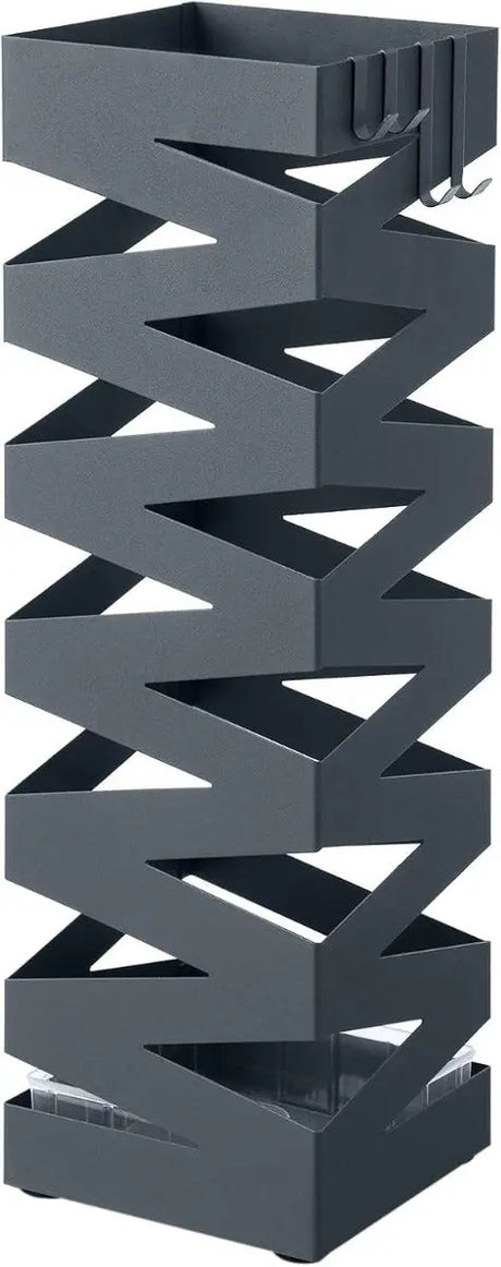 Regenschirmständer Metall quadratisch mit Haken Anthrazit von Songmics