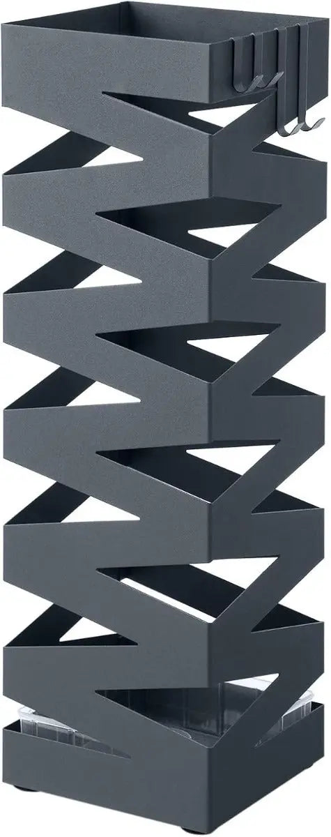 Regenschirmständer Metall quadratisch mit Haken Anthrazit von Songmics