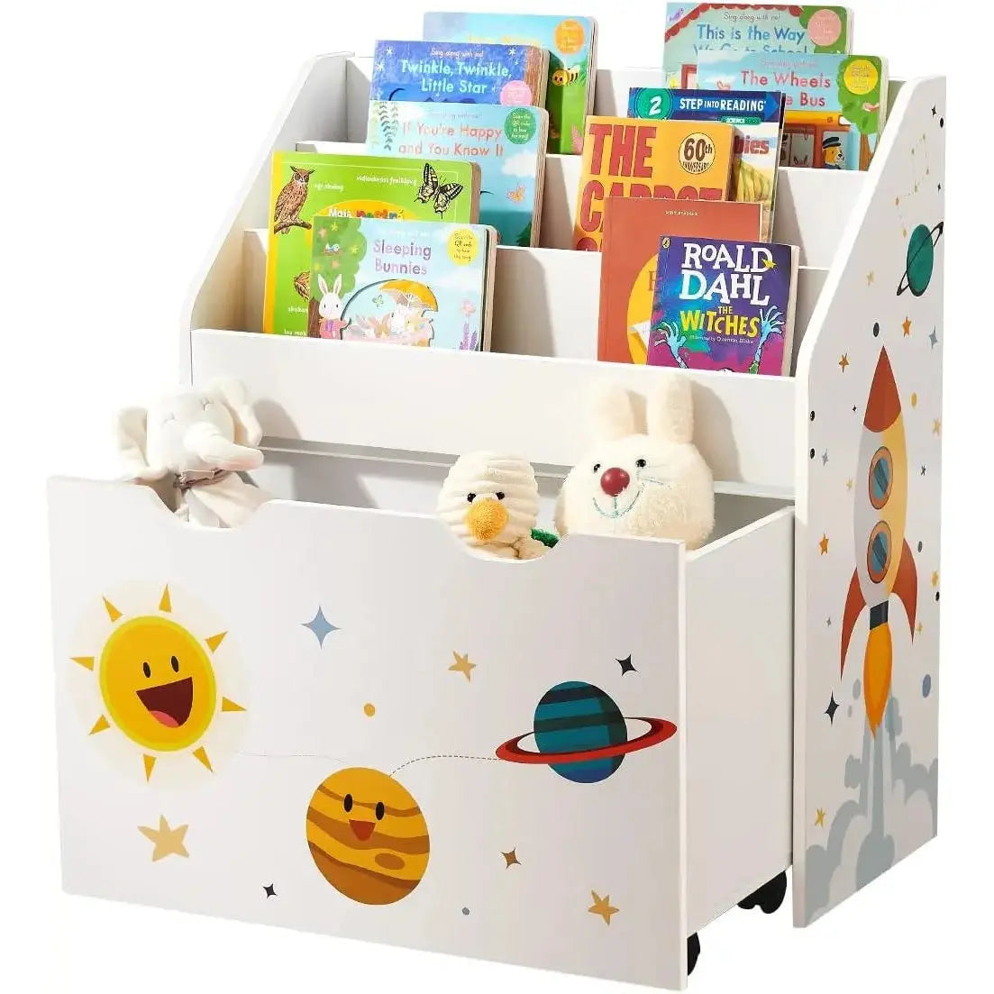 Spielzeugregal Kinderzimmer mit Spielzeugkiste Weiss von Songmics