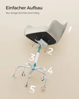 Bürostuhl Drehstuhl Höhenverstellbar Cappuccinobeige von Songmics