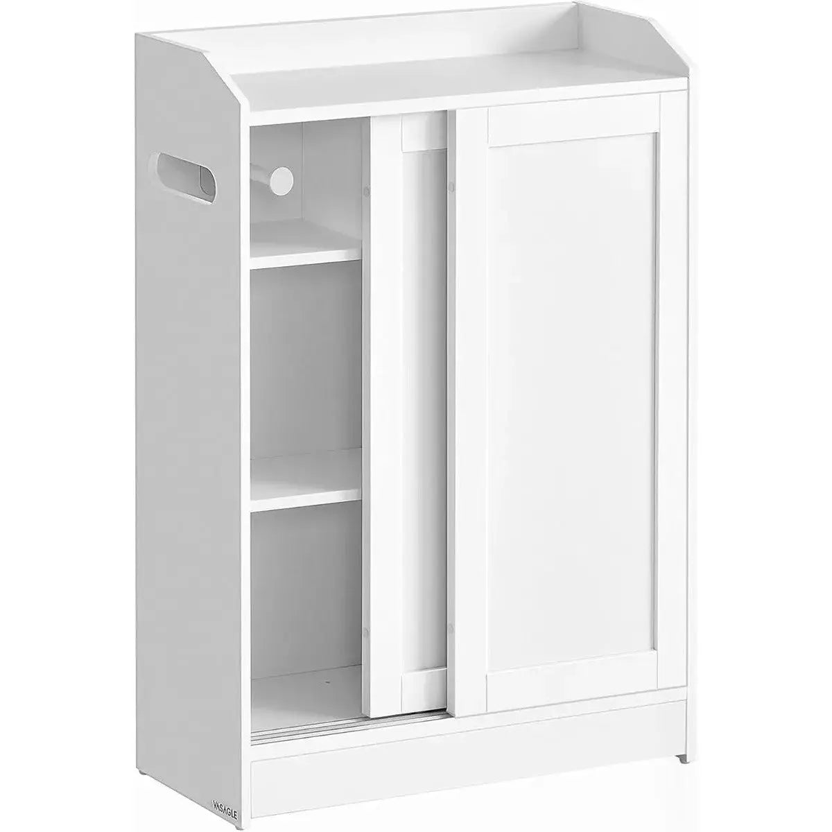 Badezimmerschrank mit Schiebetüren wolkenweiss von Songmics