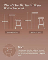 Barhocker Set Metallgestell 65cm Vintagebraun Schwarz von Songmics